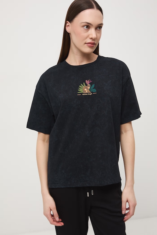 Medicine t-shirt oversize damski bawełniany RS26-TSD659 szary RS26