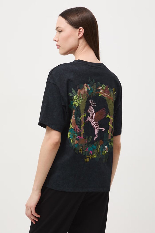 Odzież Medicine t-shirt oversize damski bawełniany RS26-TSD659 szary