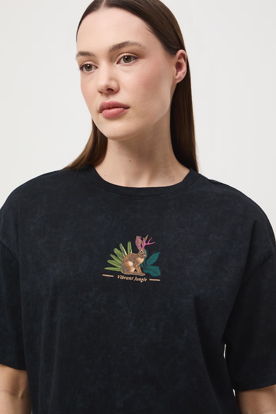 Medicine t-shirt oversize damski bawełniany szary RS26-TSD659