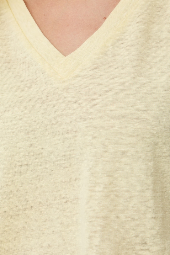 Medicine t-shirt damski lniany RS26-TSD700 żółty