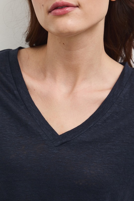 Medicine t-shirt damski lniany RS26-TSD700 granatowy