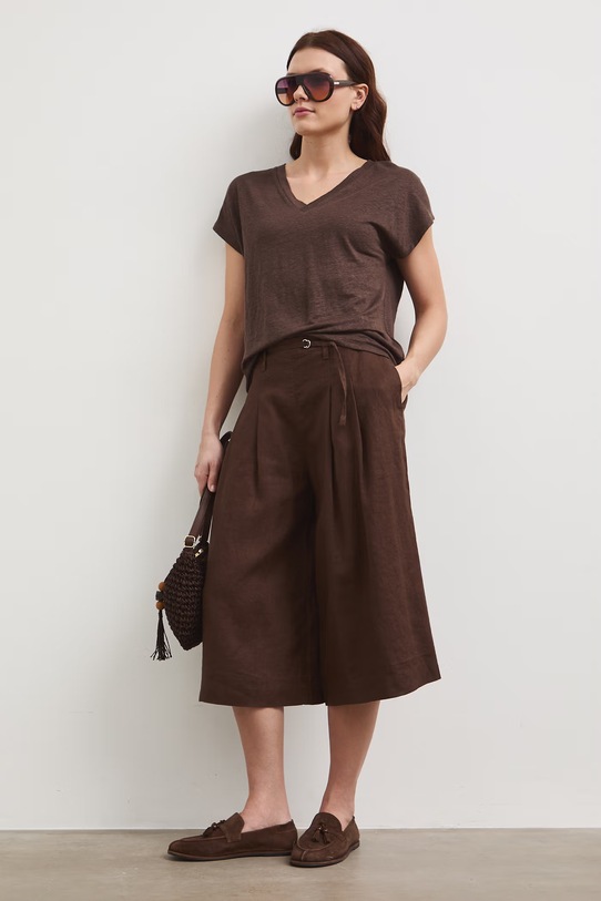 Medicine t-shirt damski lniany RS26-TSD700 brązowy RS26