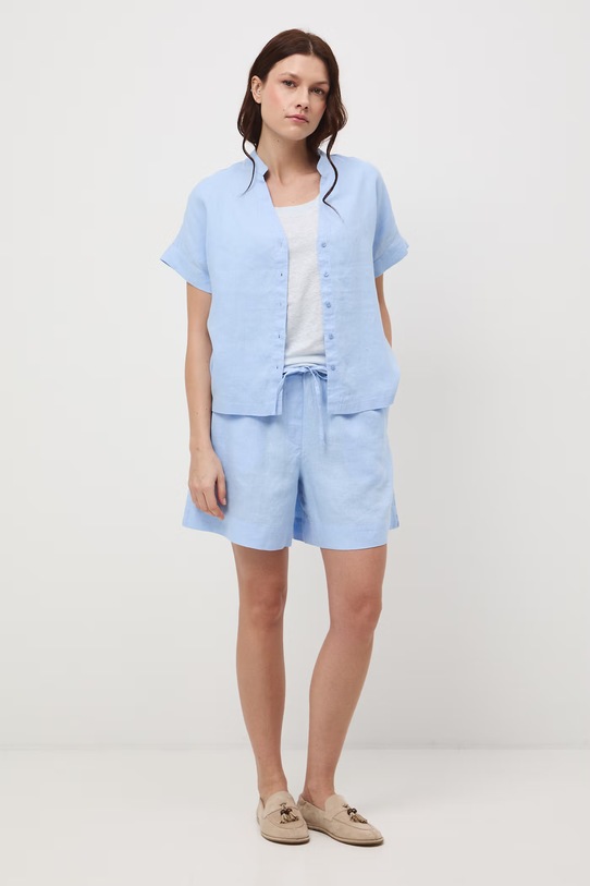 Medicine T-shirt damski lniany RS26-TSD701 niebieski RS26