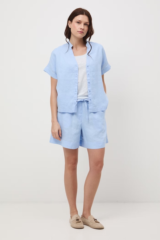 Medicine T-shirt damski lniany RS26-TSD701 niebieski RS26