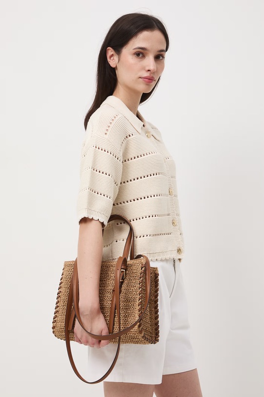 Medicine T-shirt swetrowy damski bawełniany RS26-TSD702 beżowy RS26