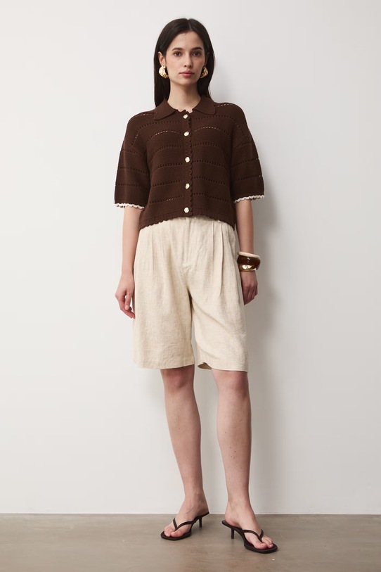 Medicine t-shirt swetrowy damski bawełniany RS26-TSD702 brązowy RS26