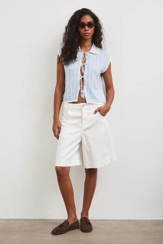 T-shirt swetrowy damski z wiskozą RS26-TSD802 niebieski RS26