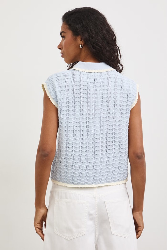 Odzież T-shirt swetrowy damski z wiskozą RS26-TSD802 niebieski