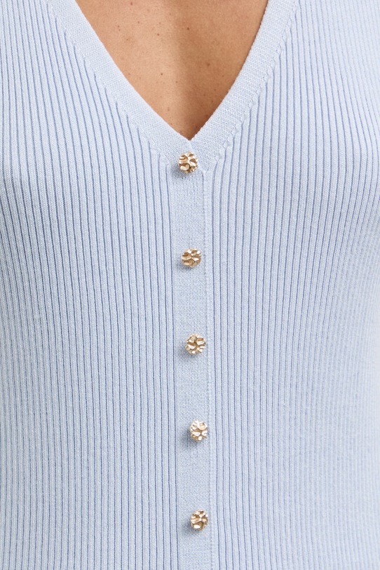 Top swetrowy damski z wiskozą RS26-TSD803 niebieski