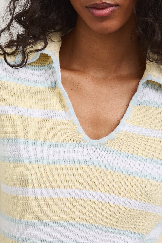 T-shirt swetrowy damski bawełniany RS26-TSD804 żółty