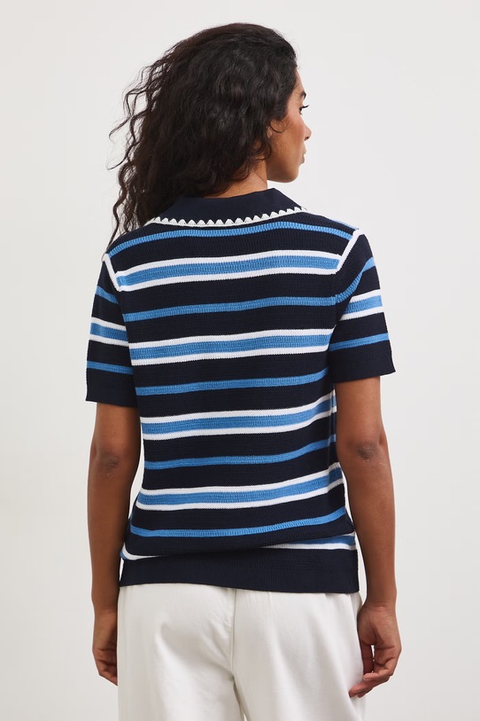 Odzież T-shirt swetrowy damski bawełniany RS26-TSD804 granatowy