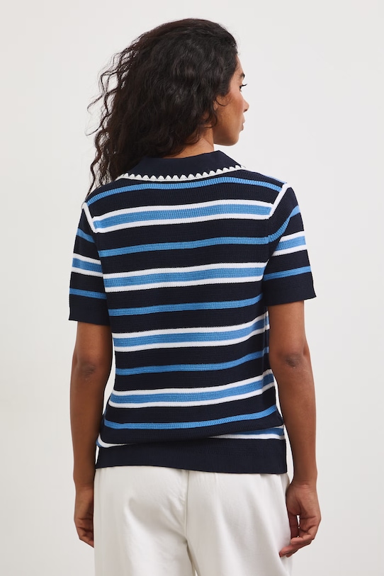 Odzież T-shirt swetrowy damski bawełniany RS26-TSD804 granatowy