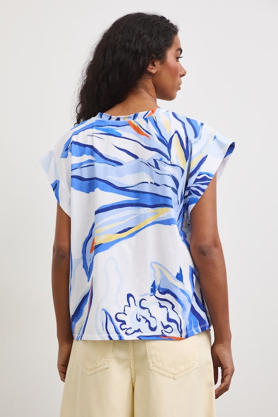 Odzież T-shirt oversize damski bawełniany z elastanem RS26-TSD810 biały