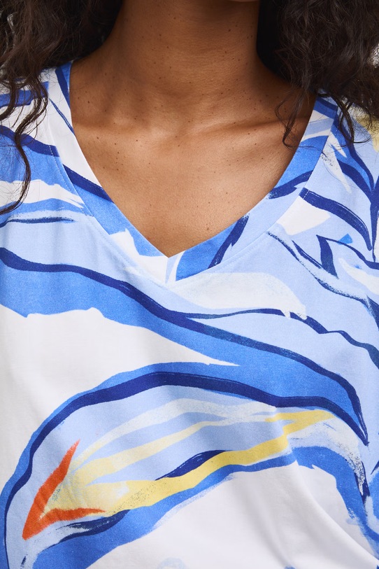 T-shirt oversize damski bawełniany z elastanem RS26-TSD810 biały