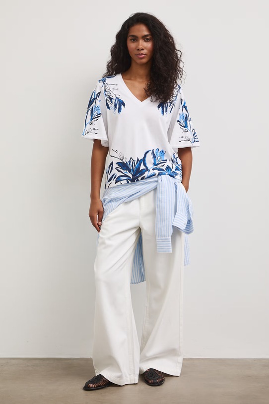 Tričko dámske bavlnené s motívom zeleniny RS26-TSD811 biela RS26