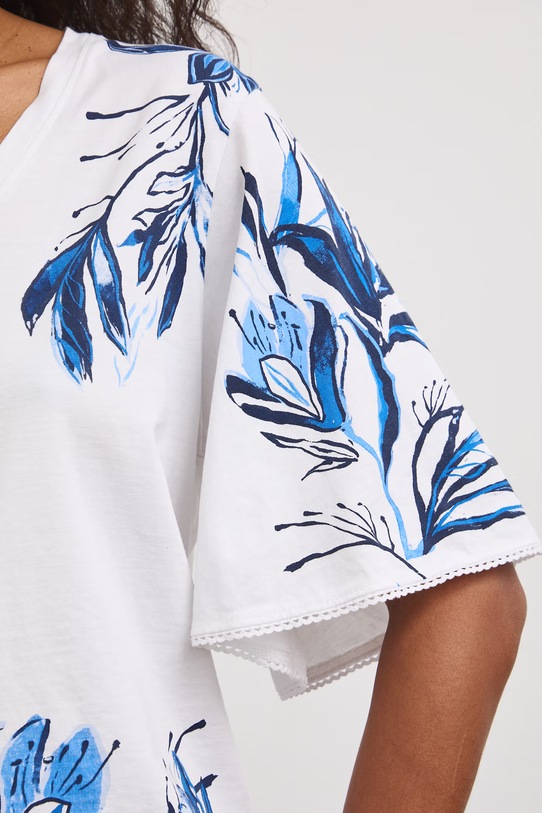 Tričko dámske bavlnené s motívom zeleniny RS26-TSD811 biela