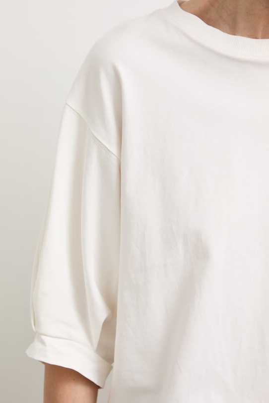 T-shirt damski bawełniany z elastanem RS26-TSD814 beżowy