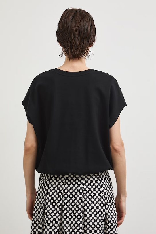 Odzież T-shirt oversize damski bawełniany z elastanem RS26-TSD815 czarny