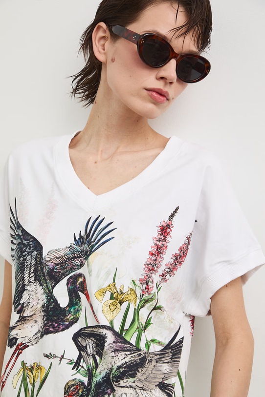 T-shirt oversize damski bawełniany z kolekcji Bieszczadzki Park Narodowy x Medicine RS26-TSD851 multicolor