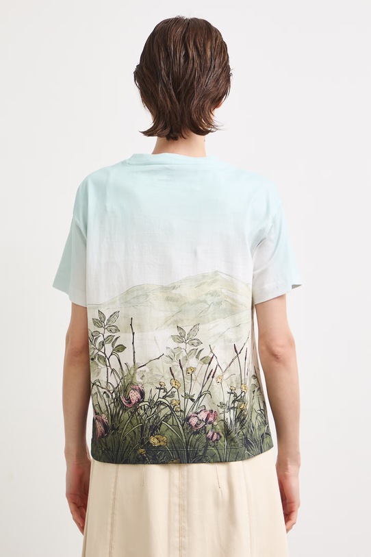 T-shirt damski bawełniany z kolekcji Bieszczadzki Park Narodowy x Medicine beżowy RS26-TSD852