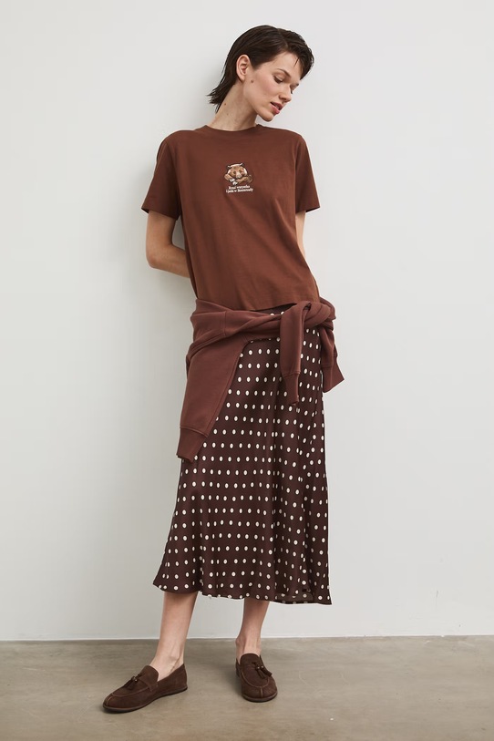 T-shirt damski bawełniany z kolekcji Bieszczadzki Park Narodowy x Medicine RS26-TSD854 brązowy RS26