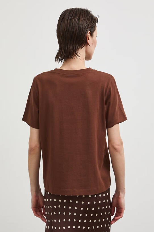 T-shirt damski bawełniany z kolekcji Bieszczadzki Park Narodowy x Medicine brązowy RS26-TSD854