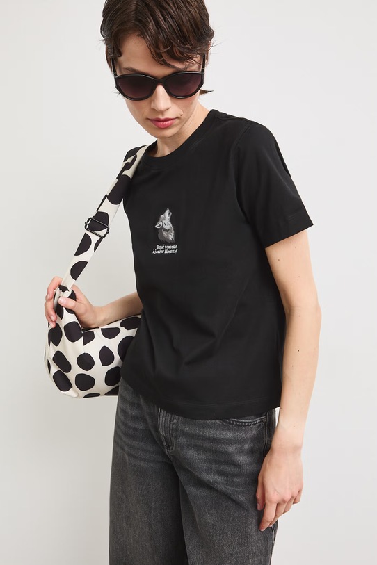 Medicine T-shirt damski bawełniany RS26-TSD854 czarny RS26