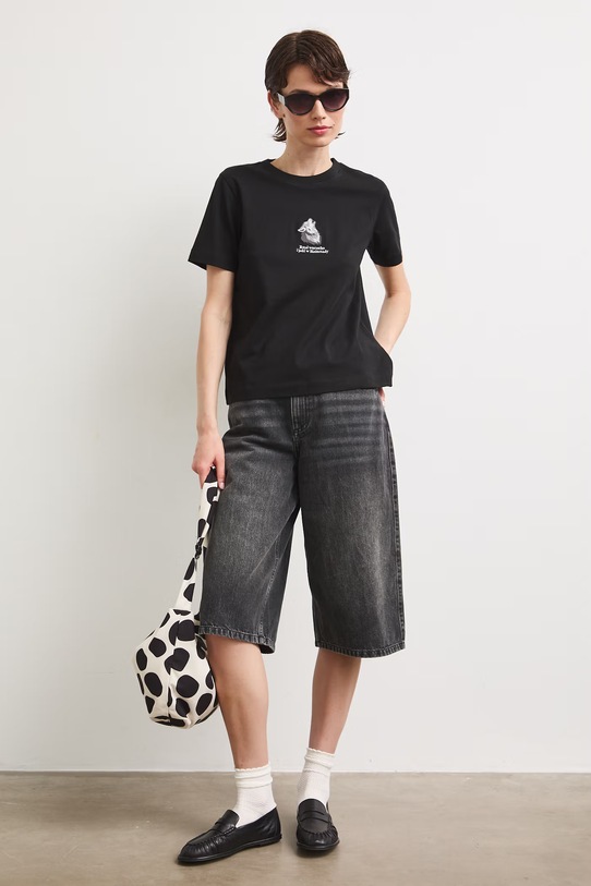 Odzież Medicine T-shirt damski bawełniany RS26-TSD854 czarny