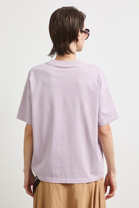 T-shirt oversize damski bawełniany z kolekcji Bieszczadzki Park Narodowy x Medicine fioletowy RS26-TSD855