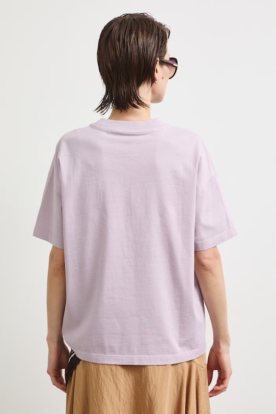 T-shirt oversize damski bawełniany z kolekcji Bieszczadzki Park Narodowy x Medicine fioletowy RS26-TSD855