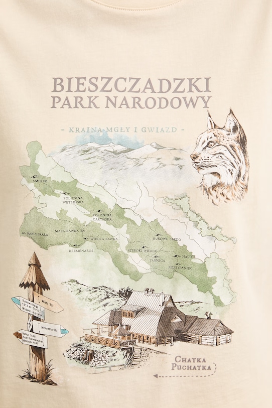 T-shirt damski bawełniany z kolekcji Bieszczadzki Park Narodowy x Medicine RS26-TSD856