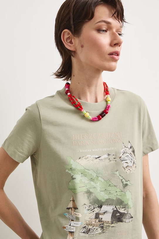 T-shirt damski bawełniany z kolekcji Bieszczadzki Park Narodowy x Medicine RS26-TSD856