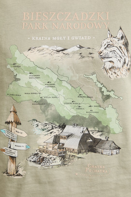 T-shirt damski bawełniany z kolekcji Bieszczadzki Park Narodowy x Medicine RS26-TSD856