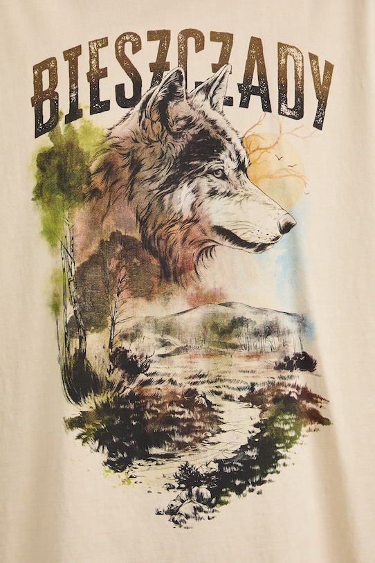 T-shirt oversize damski bawełniany z kolekcji Bieszczadzki Park Narodowy x Medicine RS26-TSD858