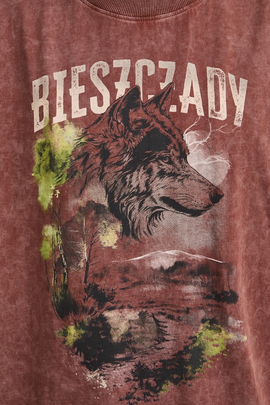 T-shirt oversize damski bawełniany z kolekcji Bieszczadzki Park Narodowy x Medicine RS26-TSD858