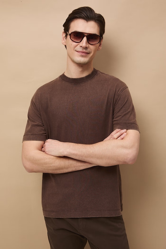 Odzież Medicine t-shirt bawełniany RS26-TSM030 brązowy