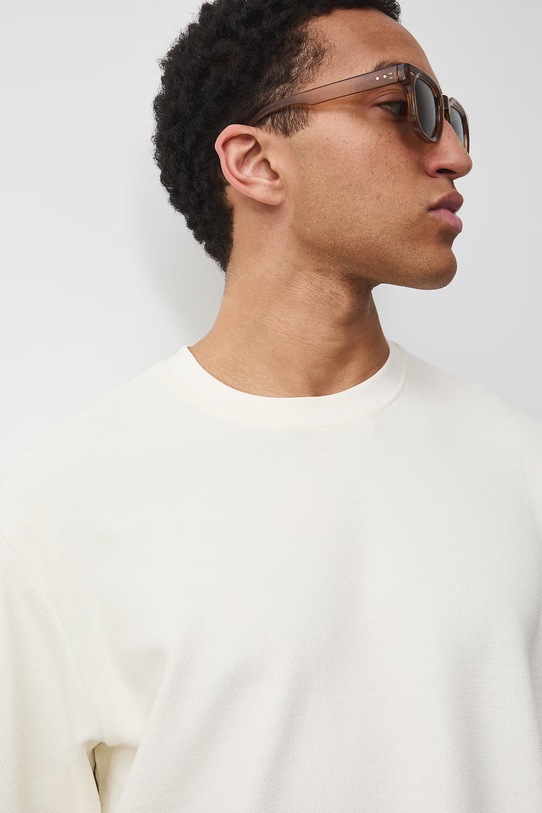 T-shirt męski z fakturą RS26-TSM031 beżowy