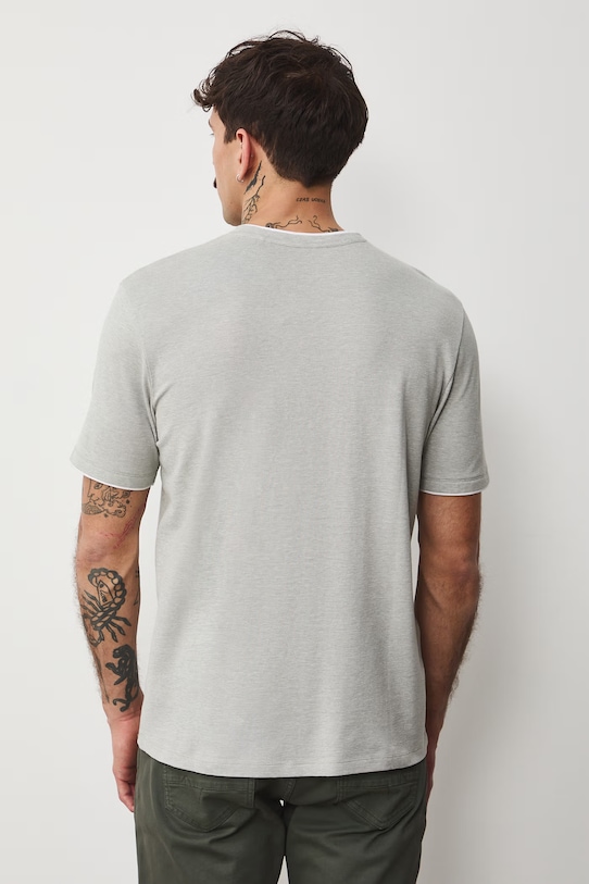 Bavlnené tričko pánske zo štruktúrovanej pleteniny s elastanom zelená RS26-TSM042