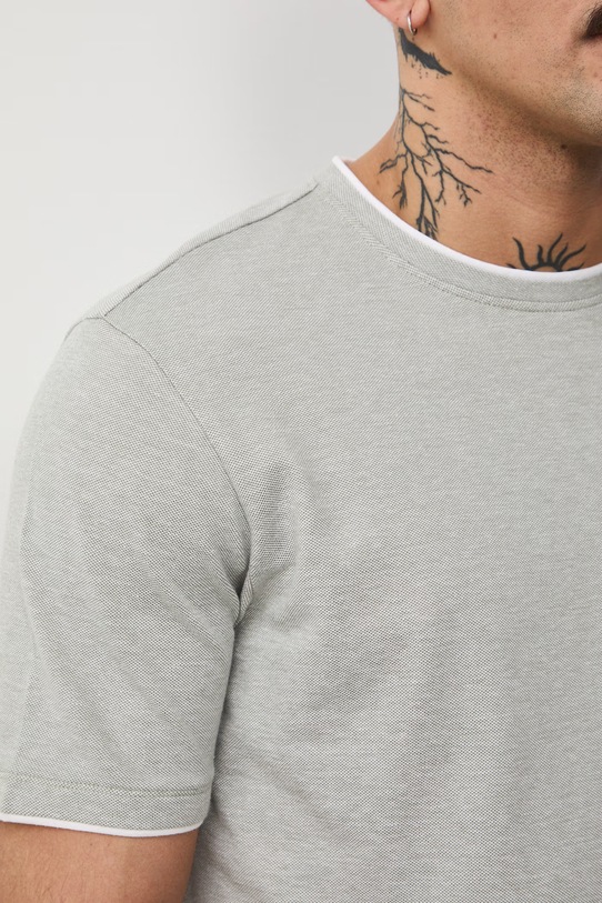 Bavlnené tričko pánske zo štruktúrovanej pleteniny s elastanom RS26-TSM042 zelená