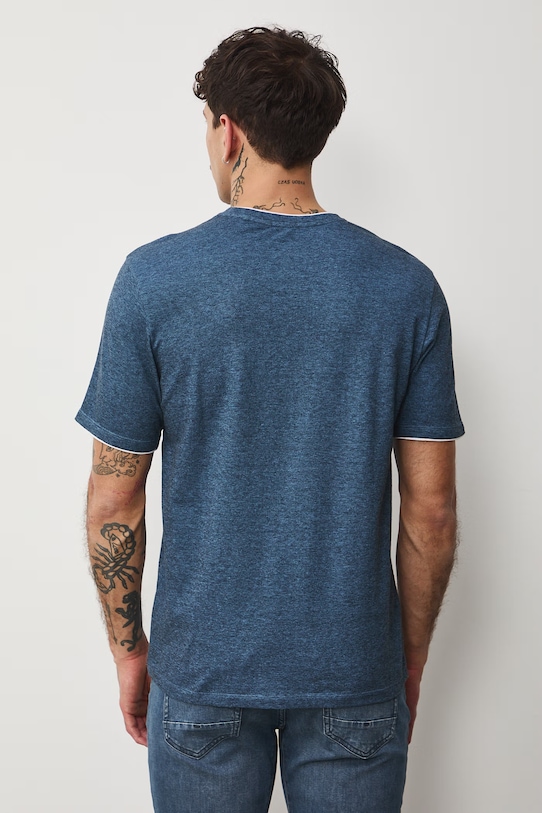 Oblečenie Bavlnené tričko pánske zo štruktúrovanej pleteniny s elastanom RS26-TSM042 modrá