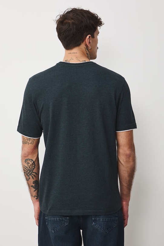 Oblečenie Bavlnené tričko pánske zo štruktúrovanej pleteniny s elastanom RS26-TSM042 tyrkysová