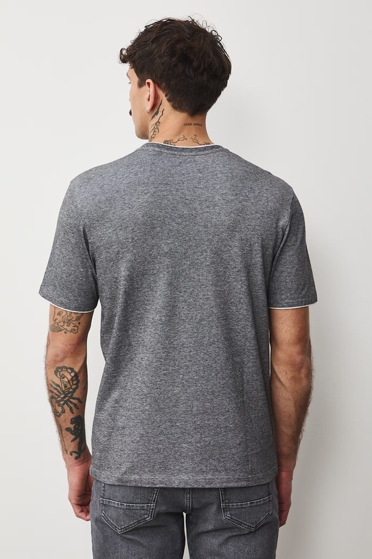 Bavlnené tričko pánske zo štruktúrovanej pleteniny s elastanom sivá RS26-TSM042