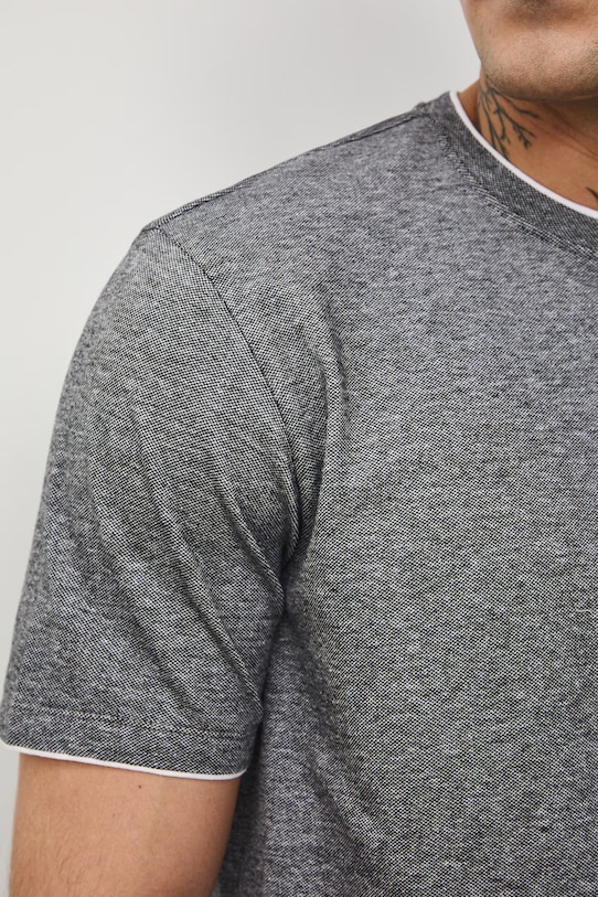 Bavlnené tričko pánske zo štruktúrovanej pleteniny s elastanom RS26-TSM042 sivá