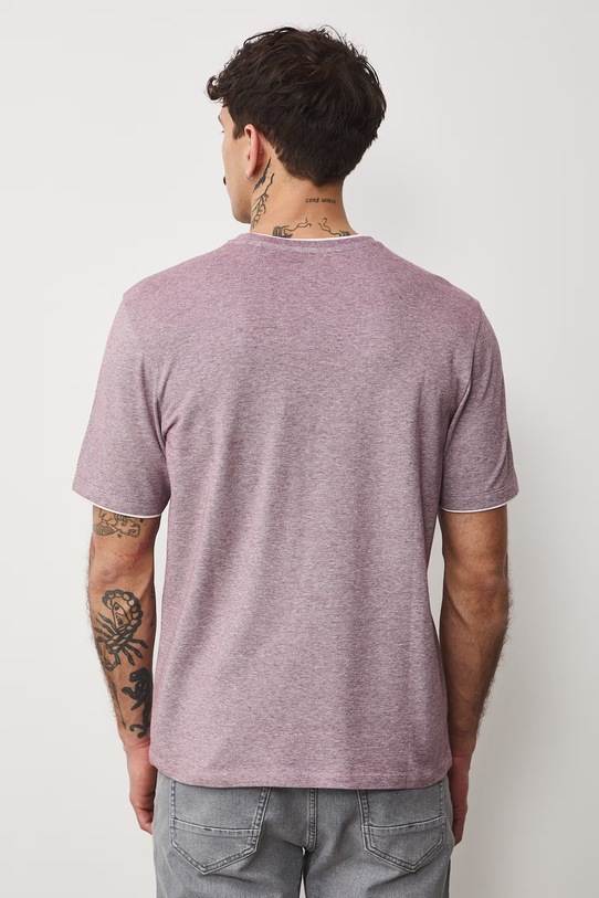 Oblečenie Bavlnené tričko pánske zo štruktúrovanej pleteniny s elastanom RS26-TSM042 fialová