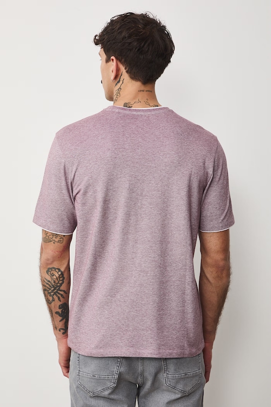 Oblečenie Bavlnené tričko pánske zo štruktúrovanej pleteniny s elastanom RS26-TSM042 fialová