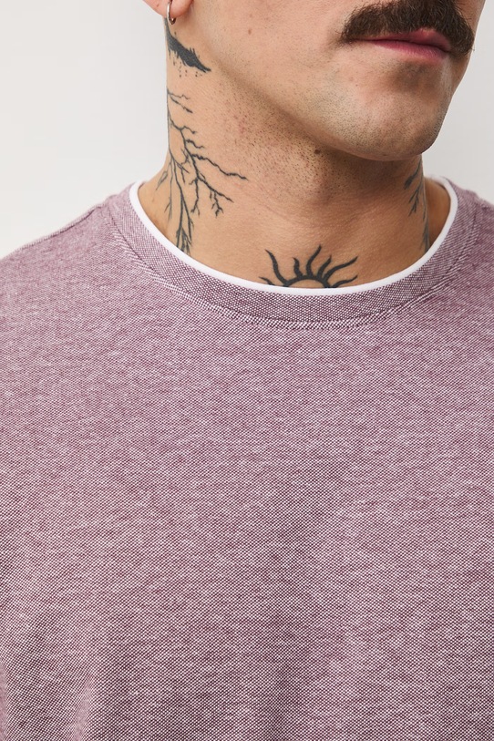 Bavlnené tričko pánske zo štruktúrovanej pleteniny s elastanom RS26-TSM042 fialová