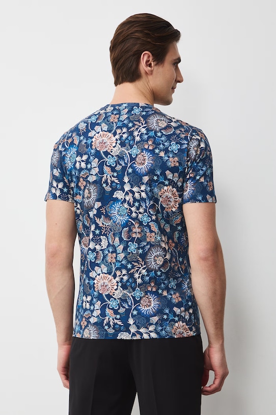 Odzież Medicine t-shirt męski bawełniany z elastanem RS26-TSM051 niebieski