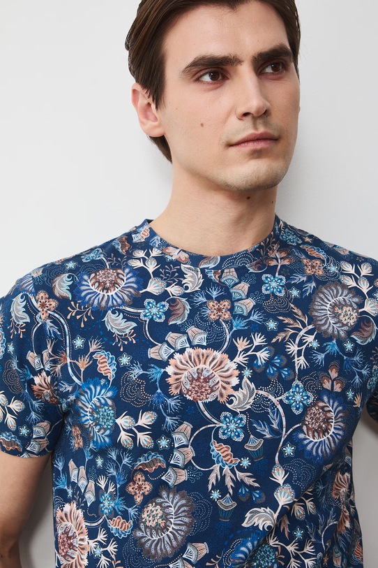 Medicine t-shirt męski bawełniany z elastanem niebieski RS26-TSM051