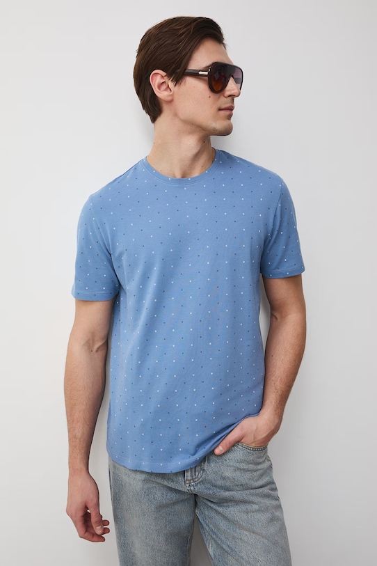 Odzież Medicine t-shirt męski bawełniany z elastanem RS26-TSM055 niebieski