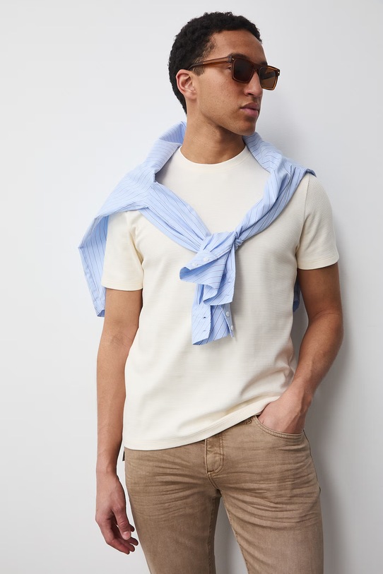 Medicine t-shirt męski bawełniany beżowy RS26-TSM061